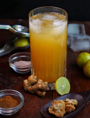 Fresh Lemonade with Ginger and Jaggery or Nimboo Paani with Adrakh aur Gur